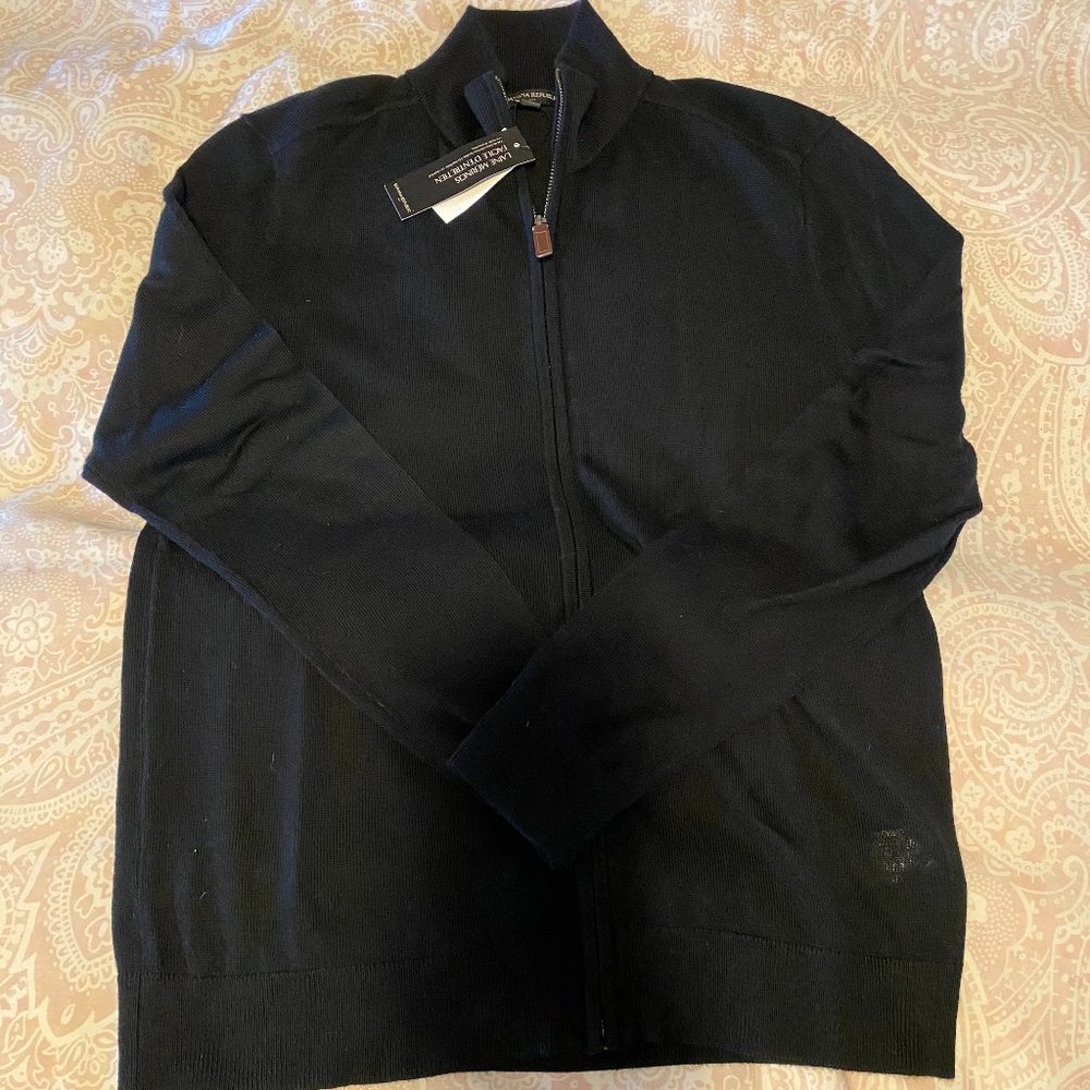 NWT Men's Black Wool Cardigan Banana Republic